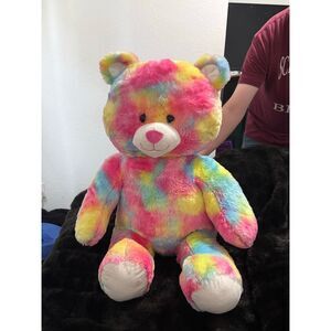 Build A Bear Jumbo 36” Rainbow Bear Very Rare Giant Plush Excellent Condition!